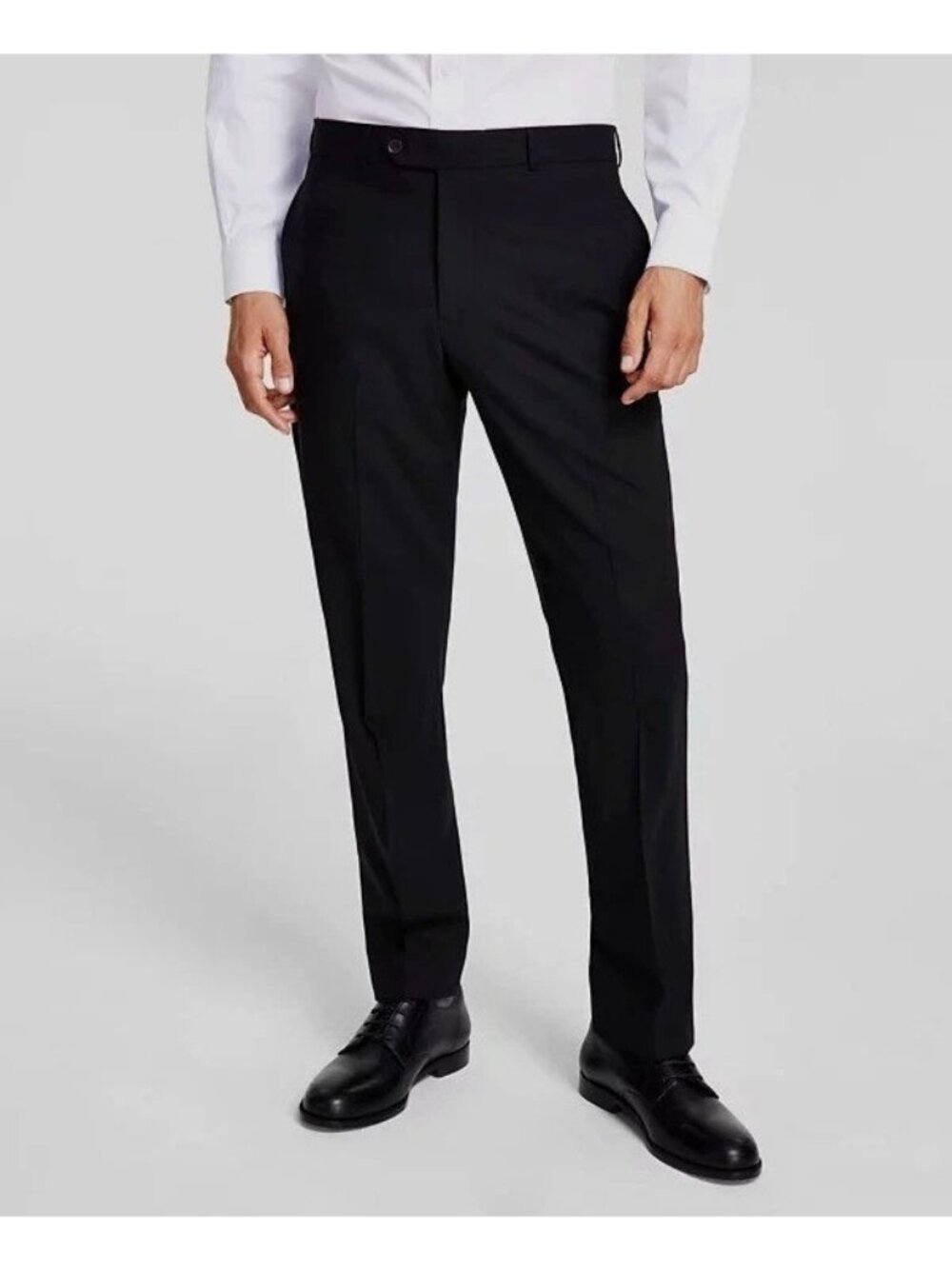 Berle Men's Size 34R Black / Grey Dress Pants Flat Front 100% Polyester  i1910